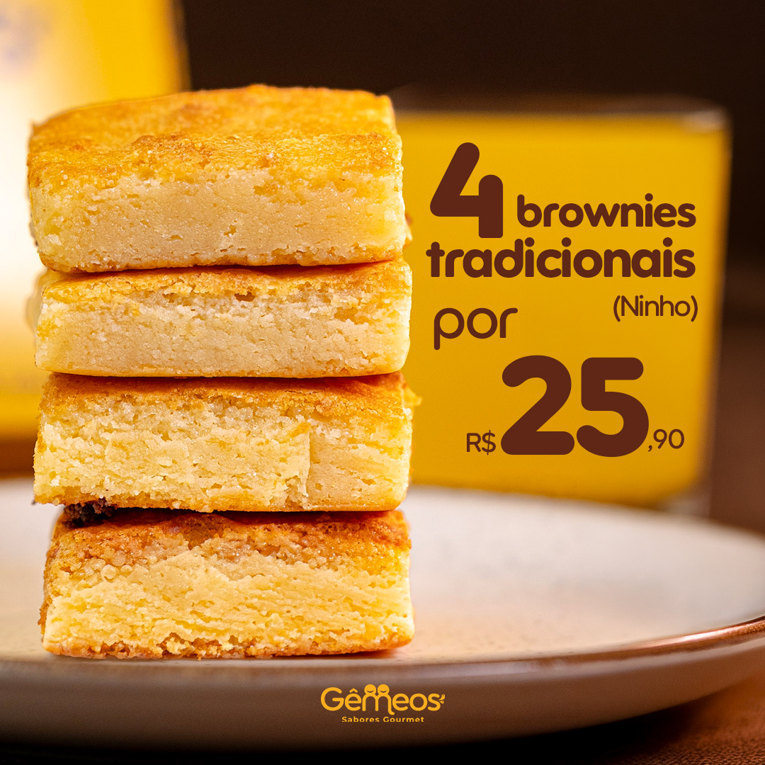 4 brownies tradicionais de ninho por R$ 25,90
