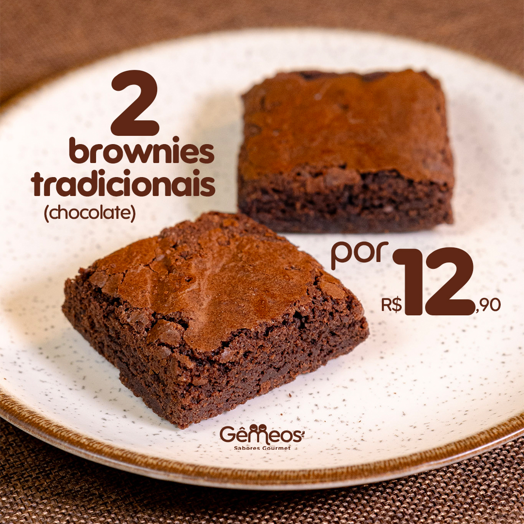 2 brownies tradicionais de chocolate por R$ 12,90